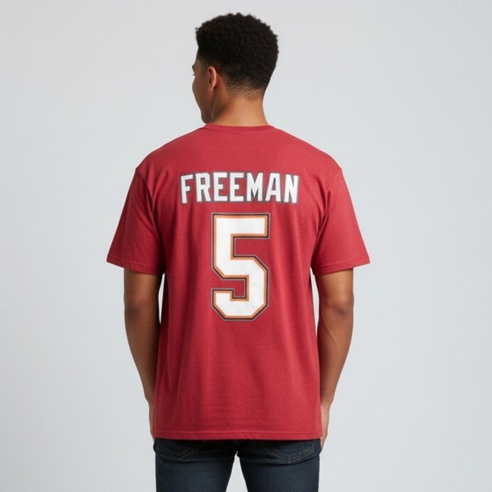 Tampa Bay Buccaneers NFL Team Apparel Josh Freeman 5 Red Jersey T-Shirt 2XL - Picture 2 of 7